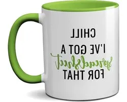 Funny Office Joke IT Present Gift Ideas Tea Coffee Novelty Mug - Heavy Duty Handle Dino Coated - Dishwasher-Microwave Safe Ceramic - Green Handle Prime