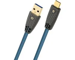 Oehlbach D1C9561 USB-kabel USB-A stekker, USB-C stekker 1 m Petrol Afscherming gevlochten