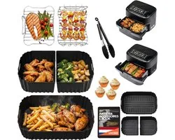UNBOX Airfryer Accessoires - Geschikt voor Philips 1000 Series Dual Basket Airfryer - NA150/00 - 7,1L - Inclusief Airfryer Siliconen Bakje & e-Receptenboek