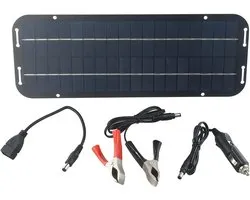 Solar Trickle Charger Auto Batterij Onderhouder, IP65 Waterdichte Draagbare Zonnepaneel Oplader Voor Auto RV Boot Automobiel Motorfiets