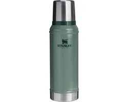 Thermos Stanley Classic Legendary 750 ml - Maintient les boissons chaudes ou froides pendant 20 heures - Étanche - Compatible lave-vaisselle - Sans BPA - Idéal pour le Café, le Thee et plus encore - Thermos en acier inoxydable - Vert martelé