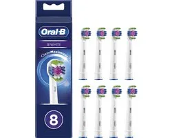 Oral-B 3D White - Met CleanMaximiser-technologie -  Opzetborstels - 8 Stuks
