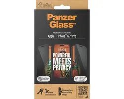 PanzerGlass Privacy Screen Protector Ultra-Wide Fit geschikt voor iPhone 15 Pro Max