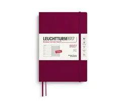 Leuchtturm1917 - 2027 Weekly Planner & Notebook - A5 Medium 15x21cm - port red - softcover