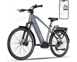 Vélo électrique Hitway BK S2 - Vélo électrique avec moteur central 250W - Vélo de ville Commuter 27.5*2.2 pouces avec batterie au lithium amovible 48V 15Ah - Autonomie maximale 175 KM