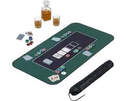 pokerkleed 120 x 60 cm - speelkleed voor Texas Hold'em - antislip pokermat - polyester - groen