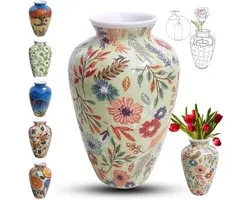 3D Puzzel Vaas - Bloemenvaas Puzzel - Decoratie Maken - Waterdicht Ontwerp - 10.4 cm Diameter - Kleine Bladeren