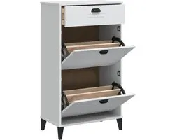 Meuble à chaussures vidaXL VIKEN - Wit - 3 tiroirs - 107 cm - Étagère à Étagères à chaussures - Étagère de rangement Chaussures pour femmes - Étagère à chaussures