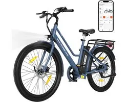 Vélo électrique Hitway BK8SP - Vélo électrique de ville de 26 pouces avec batterie au lithium amovible 36 V 10,4 Ah - Vélo électrique avec moteur 250 W - Vélo pour femme - Étanchéité IP54
