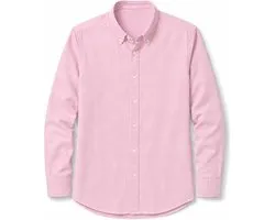 Overhemd van 100% katoen, lange mouwen, button-down, normale pasvorm, casual en elegante stijl, wit