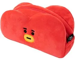Line Friends BT21, Trousse TATA en peluche avec fermeture éclair, Rouge