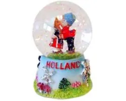 Sneeuwbol Kussend Paar Holland - Souvenir - 7 Cm - Een Stuk
