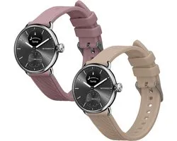 kwmobile Lot de 2 bracelets de montre compatibles avec Withings Scanwatch Light 37 mm / Withings Scanwatch 2 38 mm - Bracelets de montre connectée en TPU - Bracelet de montre pour tracker d'activité couleur lavande / vieux rose