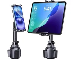 Bekerhouder voor telefoon, tablethouder voor auto, vrachtwagen, 360 graden draaibare standaard en verstelbare arm, compatibel met 4-10 inch iPad, Samsung Tab iPhone, Kindle Fire HD