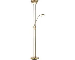 Home Sweet Home - Moderne Led Uplight - Or - 50/50/180cm - Lampe sur pied dimmable avec lampe de lecture flexible - Source lumineuse R7s+G9 - adapté pour le salon, la chambre à coucher et le bureau à domicile