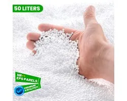 Rembourrage EPS 50 litres - Recharge pour pouf - Coussin - Billes EPS de Premium - Antistatique - Sans odeur - Pour intérieur et extérieur
