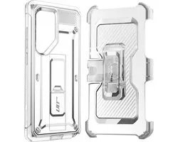 SUPCASE Unicorn Beetle Pro Case Convient pour le Samsung Galaxy S24 Ultra - Coque anti-poussière avec protecteur d'écran intégré - Protection complète contre les chutes - Avec étui et béquille Transparent
