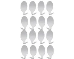 Self-adhesive towel hooks - stainless steel -16pieces - no drilling required - wall hooks - adhesive hooks - strong adhesive hooks for walls - waterproof towel hooks - suitable for kitchens, bathrooms, living rooms, toilets -4*3.5*3cm