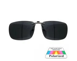 Fako Sunglasses® - Lunettes de soleil convertibles à clipser en Métal - Fitover Clip-on - Polarisées - Polarisées - Grand - 130x43 mm - Zwart