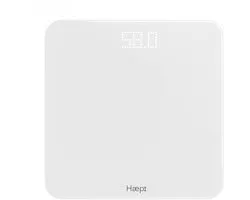 Haepi Taylor - Pèse-personne électronique - Balance ultra-fine - Surface en verre dépoli - Design élégant - Rechargeable USB-C - Affichage LED