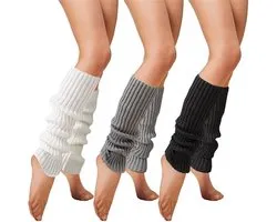 Beenwarmers - Dames - Kuitwarmers - Warmte en Comfort - Mode Accessoire - Leg Warmers - One Size - Zwart/Wit/Grijs - 40 cm - 3 Paar