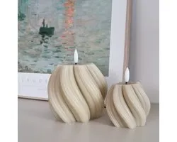 VITAMO Twist Set - LED Kaarsen avec Cire Véritable - Twists - Beige (2 Pièces)
