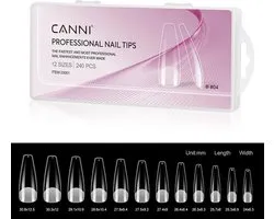 Nail Pointes Half Matt Coffin - 240 pièces - Nail Tips - Nail Tips pour ongles en gel - Nail Pointes Acryl - Faux ongles avec Colle - Nail Pointes avec Colle