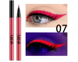 Neonrode Fluorescerende Eyeliner – UV Glow Liquid Eyeliner – Langhoudende Festival en Party Make-up
