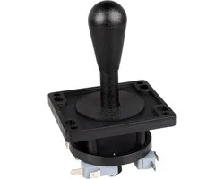 STARTS American Style Arcade Competition 2Pin Joystick ZWART Schakelbaar Van 8 Manieren Operatie, Elliptisch Zwart Handvat, Precisie 8-Way 187" (4,8mm) terminal