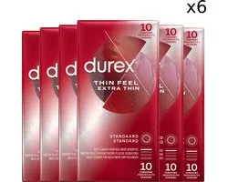 Durex - Condooms - Thin Feel - Extra Thin - 6x 10 stuks