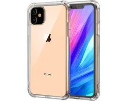 Hoesje - Geschikt voor Apple iPhone 11 - Sterk & Shockproof - Siliconen Shock Case - Hoes Cover - Telefoonhoes - Transparant