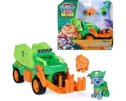 Spinmaster PAW Patrol - De Dino Film - Rocky Dino Rescue Recycler met geheim vak en werkende klauw, 2 actiefiguren en voertuig