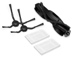 Pièces de rechange - Kit de 5 pièces - Compatible avec les aspirateurs robots Tapo RV20 Max Plus/ Tapo RV20 Max / Tapo RV30 Max Plus/ Tapo RV30 Max - 1 brosse rotative, 2 brosses latérales, 2 Filtres HEPA - Kit d'accessoires