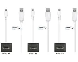 3 pièces OneOne Câble Micro USB 1,0 m. Câble de charge standard. Câble de charge compatible avec Canon EOS 250D, EOS 850D, EOS 90D, EOS M200, EOS M5, EOS M50, EOS M50 Mark II, appareil photo EOS M6
