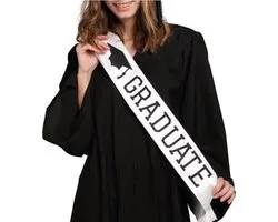 Scoby - Geslaagd Sjerp - Graduate - Geslaagd vlag - Versiering Afstuderen - Cadeautje - Wit - Unisex