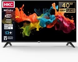 HKC Standaard TV - LED Full HD - 40 inch/102 cm - Frameless Design - Tripple Tuner DVB-T/T2/S/S2/C - HDMI x3, USB x2, CI+ - Hotel Mode - Geassembleerd in Eindhoven - H40Q1F-NS