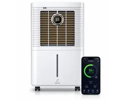 Déshumidificateur Zenvo ZEN2002 - Wi-Fi - 50 m² - Ionisation - Sécurité enfant - Déshumidifie jusqu'à 12 litres par jour - Fonction lavage-séchage - Déshumidificateur