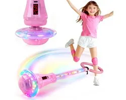 YYchan Dance Wheel - Roue pivotante avec lumière - Compteur intégré - Compte les rotations pendant le mouvement - Rose