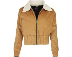 Queen Kerosin Cropped Corduroy Jacket Dames Tussenseizoensjas - bruin - XL