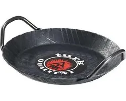 Albert Turk, smeedijzeren braad-, grill-, serveerpan, multifunctionele pan, inductie, zware uitvoering met 2 handgrepen- bovenrand Ø36cm, bodem Ø28cm, top-koks zweren bij de pannen van Turk.