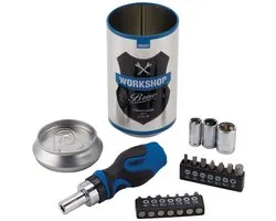 Draper workshop | speciale editie | schroevendraaier | bitset | vaderdag | cadeau voor vaders | 18 delig | mixed set | drapel tools | fathers day | ratchet screwdriver | bit holder