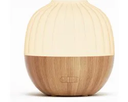 Thijox - Salking Aromadiffuser 300 ml voor Etherische Oliën - Ultrasone Aromatherapie Diffuser met Automatische Uitschakelfunctie - Wit en Houtnerf -