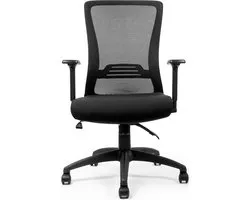 LifeGoods Office Chair Support - Ergonomique - Dossier , Accoudoir et Hauteur Réglable - Roues - Adultes/ Enfants 160-190 CM - Maison/Bureau - Zwart