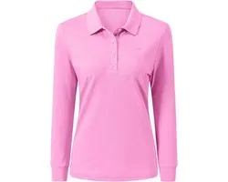 Dames Poloshirt Lange Mouwen Katoen Warm Up Performance Golf & Tennis