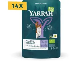14x Yarrah Bio Kattenvoer Kalkoen 85 gr