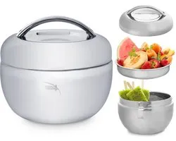 Thermische Container voor Eten Edelstaal APPLE 2 l - Soepterrine, Warmhoudcontainer Thermosfles voor Lunch, Soep Thermos, Voedselcontainer, Lunchpot