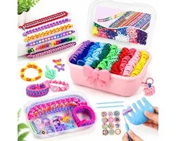 VHV - Kit de démarrage Loombandjes - 1000 pièces - 12 Couleurs - Élastiques Loom - Élastiques Loom Soft - Mallette Loombandjes - Kit de tissage - Bricolage Filles - Bricolage pour Enfants - Élastiques à cheveux - Création de bijoux