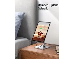 Support de tablette Support de tablette en aluminium Support de tablette de bureau réglable Compatible avec iPad Pro Air Mini 11 12.9 Galaxy Tab S9+ S9 A7 Redmi Pad Huawei MatePad iPhone 15 Pro Max etc. (Argent)