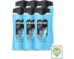 6 x Axe XL - 3-in-1 Douchegel - Ice Chill - Icy Menthol - Insta Cool - 400 ml - Grootverpakking - Vaatwasstrips - Douchegel - Frisheid - Bevroren Munt - Citroen - 3-in-1