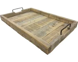Houten dienblad old Dutch 58 cm landelijk dienblad rechthoek